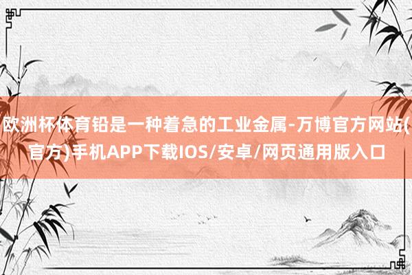 欧洲杯体育铅是一种着急的工业金属-万博官方网站(官方)手机APP下载IOS/安卓/网页通用版入口