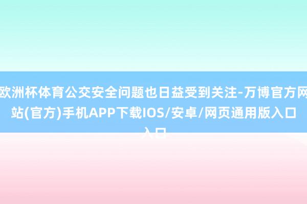 欧洲杯体育公交安全问题也日益受到关注-万博官方网站(官方)手机APP下载IOS/安卓/网页通用版入口